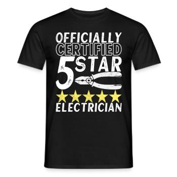 Technicien électricien en électronique - T-shirt homme - noir - Devant - AI Model Male 178 light (178cm)