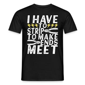 Electrician Electronics Technician - Men's T-Shirt - black - Front - AI Model Male 178 light (178cm)
