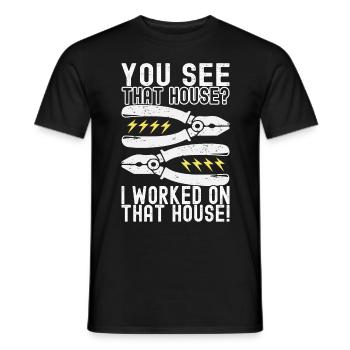 Technicien électricien en électronique - T-shirt homme - noir - Devant - AI Model Male 178 light (178cm)