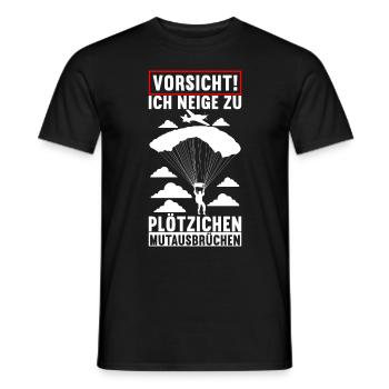 Fallschirmspringer Fallschirmsprung - Männer T-Shirt - Schwarz - Vorne - AI Model Male 178 light (178cm)