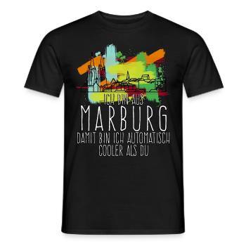Marburg Sprüche Marburger - Männer T-Shirt - Schwarz - Vorne - AI Model Male 178 light (178cm)