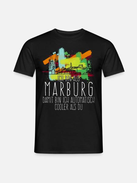 Marburg Sprüche Marburger - Männer T-Shirt - Schwarz