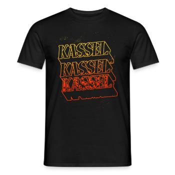 Kassel Germany City Skyline Home Font - Men's T-Shirt - black - Front - AI Model Male 178 light (178cm)