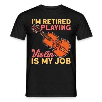 Jouer du violon à la retraite / instrument de violon - T-shirt homme - noir - Devant - AI Model Male 178 light (178cm)
