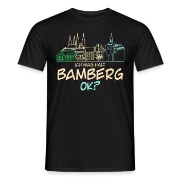 Bamberger J’aime Bamberg - T-shirt homme - noir - Devant - AI Model Male 178 light (178cm)