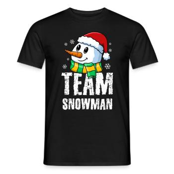 Team Snowman / Winter Christmas Sledge - Men's T-Shirt - black - Front - AI Model Male 178 light (178cm)