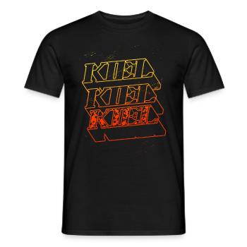 Kiel Germany City Skyline Home Font - Men's T-Shirt - black - Front - AI Model Male 178 light (178cm)