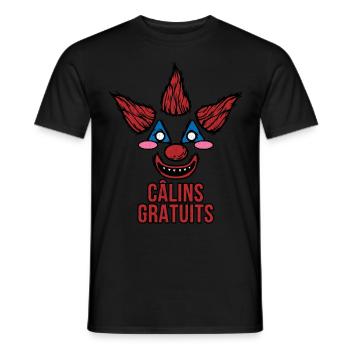 Clown à trois pointes de cheveux terrifiant - T-shirt homme - noir - Devant - AI Model Male 178 light (178cm)