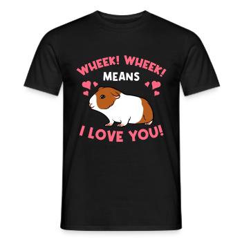 Wheek Whek signifie que je vous aime les cobayes - T-shirt homme - noir - Devant - AI Model Male 178 light (178cm)