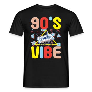 90s 90s 90s Party - Men's T-Shirt - black - Front - AI Model Male 178 light (178cm)