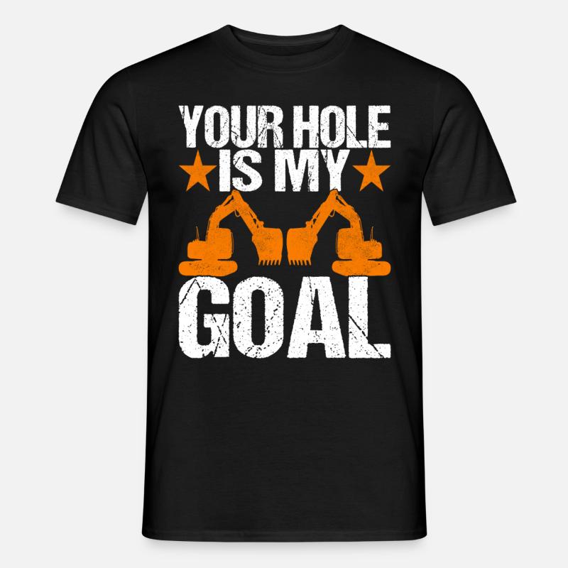 Baustelle Bagger Baggerfahrer - Männer T-Shirt - Schwarz
