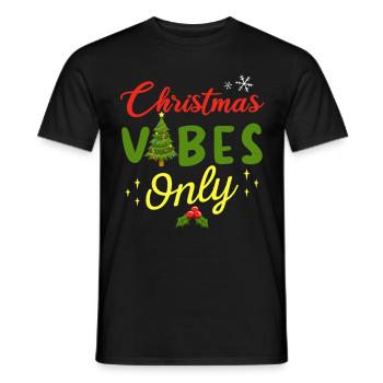 Christmas vibes / Christmas mood, winter - Men's T-Shirt - black - Front - AI Model Male 178 light (178cm)