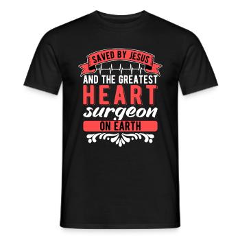 Heart Surgery Heart Transplant Recovery - Men's T-Shirt - black - Front - AI Model Male 178 light (178cm)