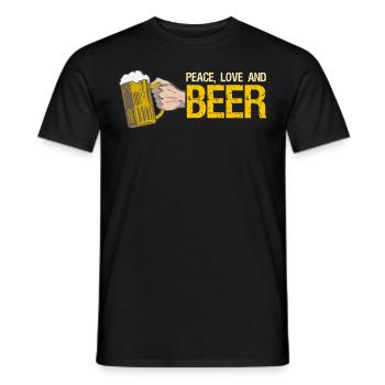Bière - T-shirt homme - noir - Devant - AI Model Male 178 light (178cm)