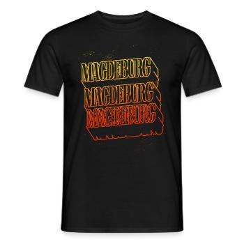 Magdeburg Allemagne City Skyline Home Font - T-shirt homme - noir - Devant - AI Model Male 178 light (178cm)