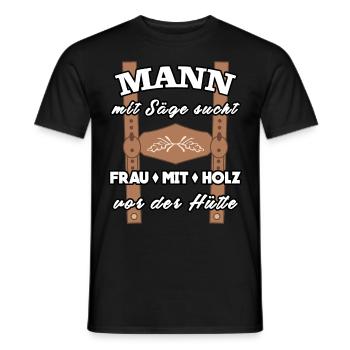 Single Mann Lederhose Alleinstehend - Männer T-Shirt - Schwarz - Vorne - AI Model Male 178 light (178cm)