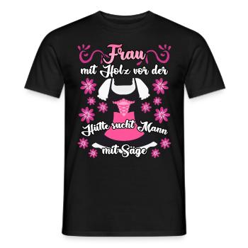 Single Frau Dirndl Party Alleinstehend - Männer T-Shirt - Schwarz - Vorne - AI Model Male 178 light (178cm)