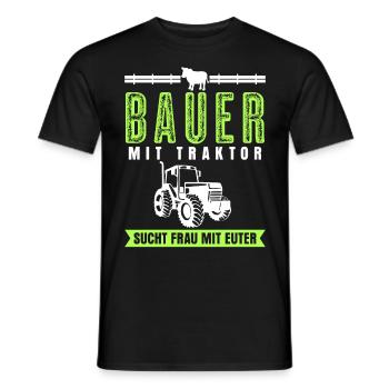 Single Bauer Traktor Alleinstehend - Männer T-Shirt - Schwarz - Vorne - AI Model Male 178 light (178cm)