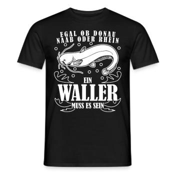 Waller Angler Angeln Fisch Fischer - Männer T-Shirt - Schwarz - Vorne - AI Model Male 178 light (178cm)