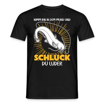 Waller Angler Fisch Angeln Angelsport - Männer T-Shirt - Schwarz - Vorne - AI Model Male 178 light (178cm)