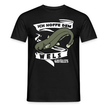 Angler Wels Waller Angelsport Angeln - Männer T-Shirt - Schwarz - Vorne - AI Model Male 178 light (178cm)