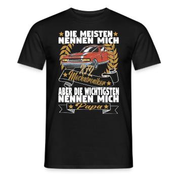 Kfz Mechatroniker Vater Papa Auto Mechaniker - Männer T-Shirt - Schwarz - Vorne - AI Model Male 178 light (178cm)