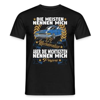Kfz Mechatroniker Papa Vater Auto Schrauber - Männer T-Shirt - Schwarz - Vorne - AI Model Male 178 light (178cm)