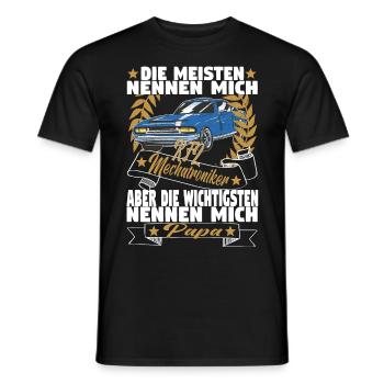 Kfz Mechatroniker Papa Vater Auto Schrauber - Männer T-Shirt - Schwarz - Vorne - AI Model Male 178 light (178cm)