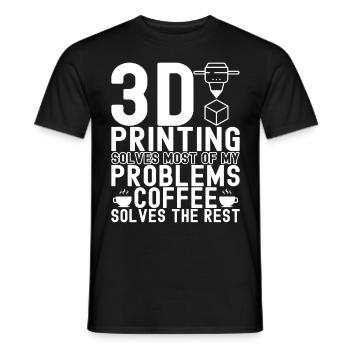 3 D Drucken - Männer T-Shirt - Schwarz - Vorne - AI Model Male 178 light (178cm)