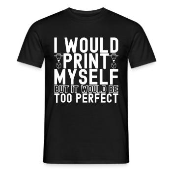 3 D Drucken - Männer T-Shirt - Schwarz - Vorne - AI Model Male 178 light (178cm)
