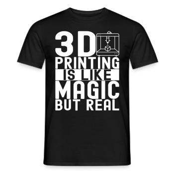 3 D Drucken - Männer T-Shirt - Schwarz - Vorne - AI Model Male 178 light (178cm)