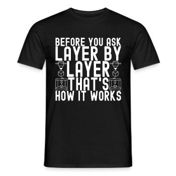 3 D Drucken - Männer T-Shirt - Schwarz - Vorne - AI Model Male 178 light (178cm)