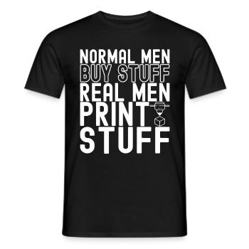 3 D Drucken - Männer T-Shirt - Schwarz - Vorne - AI Model Male 178 light (178cm)