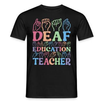 Taub Taubstumm Deaf - Männer T-Shirt - Schwarz - Vorne - AI Model Male 178 light (178cm)