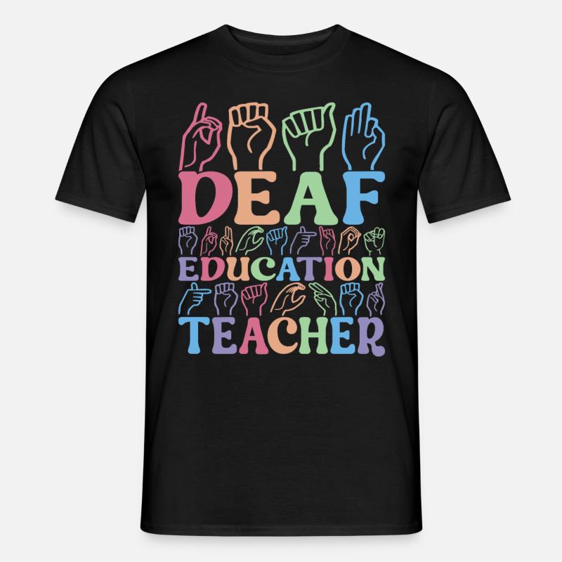 Taub Taubstumm Deaf - Männer T-Shirt - Schwarz