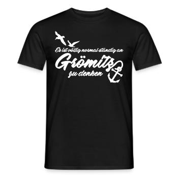 Grömitz - Männer T-Shirt - Schwarz - Vorne - AI Model Male 178 light (178cm)