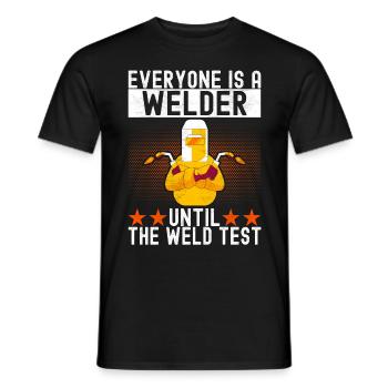 Soudage par soudeur - T-shirt homme - noir - Devant - AI Model Male 178 light (178cm)