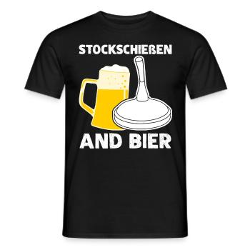 Eisstock Stockschießen Bier Stockschütze - Männer T-Shirt - Schwarz - Vorne - AI Model Male 178 light (178cm)
