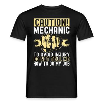 Mécanicien automobile Technicien en mécatronique - T-shirt homme - noir - Devant - AI Model Male 178 light (178cm)