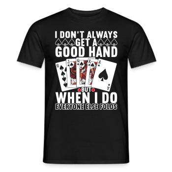 Poker Joueur de poker Casino - T-shirt homme - noir - Devant - AI Model Male 178 light (178cm)