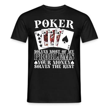 Poker Poker Player Casino - T-shirt homme - noir - Devant - AI Model Male 178 light (178cm)
