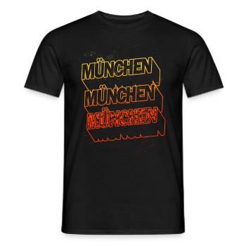 Munich Germany City Skyline Home Font - Men's T-Shirt - black - Front - AI Model Male 178 light (178cm)