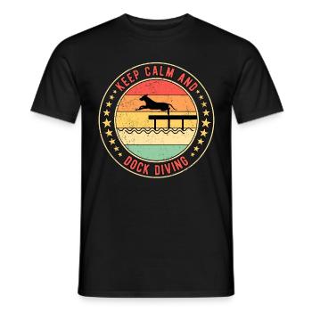 Keep Calm And Dock Diving - Männer T-Shirt - Schwarz - Vorne - AI Model Male 178 light (178cm)