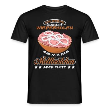 Mettbrötchen Mettigel Mett - Männer T-Shirt - Schwarz - Vorne - AI Model Male 178 light (178cm)