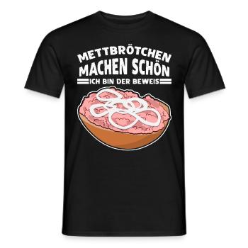 Mettigel Hackfleisch Mett Mettbrötchen - Männer T-Shirt - Schwarz - Vorne - AI Model Male 178 light (178cm)