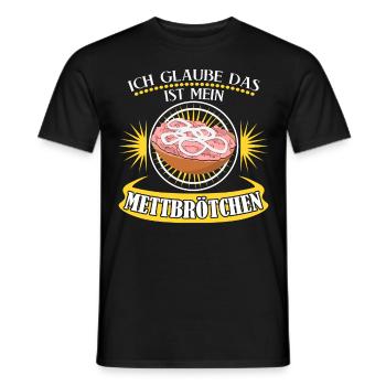 Mettigel Mettbrötchen Hackfleisch Mett - Männer T-Shirt - Schwarz - Vorne - AI Model Male 178 light (178cm)
