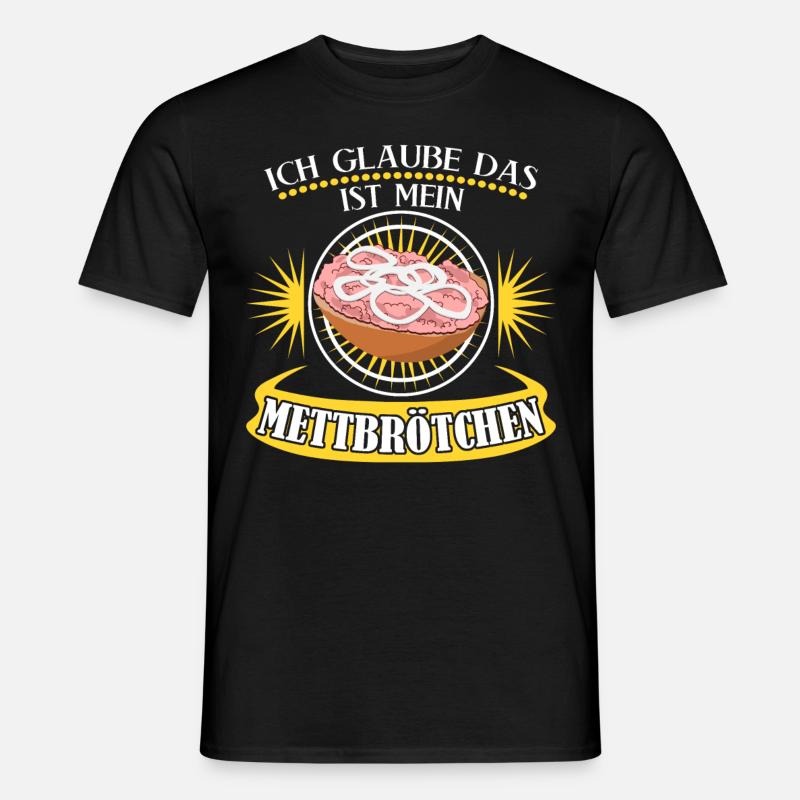 Mettigel Mettbrötchen Hackfleisch Mett - Männer T-Shirt - Schwarz