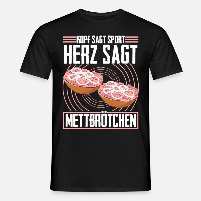Hackfleisch Mett Mettbrötchen - Männer T-Shirt - Schwarz