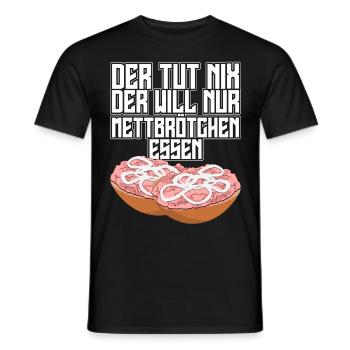 Hackfleisch Mettbrötchen - Männer T-Shirt - Schwarz - Vorne - AI Model Male 178 light (178cm)