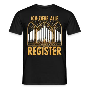 Orgel Register ziehen Orgelspieler - Männer T-Shirt - Schwarz - Vorne - AI Model Male 178 light (178cm)